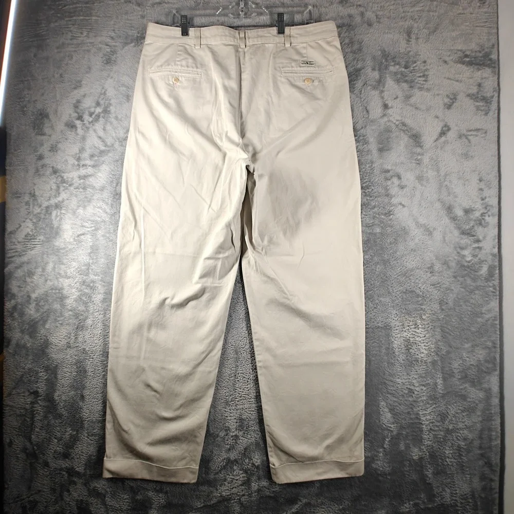Vintage USA Polo Ralph Lauren Hammond Pant Mens 36x31 Stone Pleated Chino Andrew